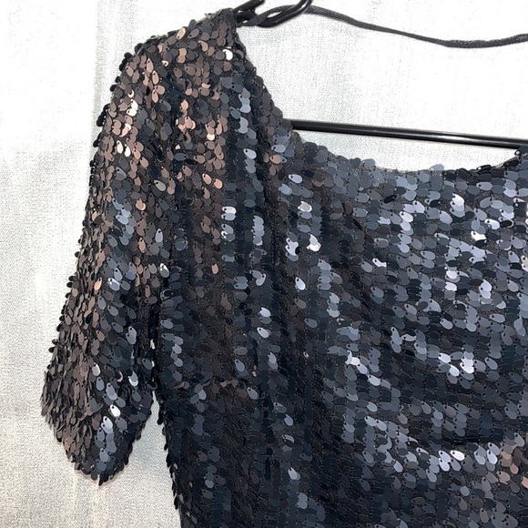 Akira black sequin lined cocktail dress with low back. Size S - Picture 3 of 7
